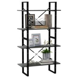 Berkfield Home 4-Tier Book Cabinet Grey 80x30x140 cm Solid Pine Wood - Size: 80 x 30 x 140 cm - thumbnail 4