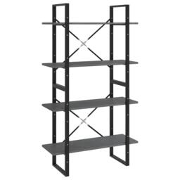 Berkfield Home 4-Tier Book Cabinet Grey 80x30x140 cm Solid Pine Wood - Size: 80 x 30 x 140 cm - thumbnail 1
