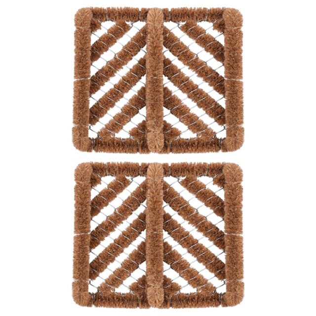 Nicola Spring Coir Knotted Scraper Door Mats - 35 x 30cm - Set of 2 in Brown - Size: 30 cm x 35 cm - image 1