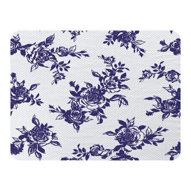 Benjamin Tate Design Roses Print On Polka Dots Blanket in Natural - Size: 120 cm x 150 cm - image 1