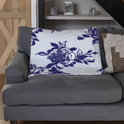 Benjamin Tate Design Roses Print On Polka Dots Blanket in Natural - Size: 120 cm x 150 cm - thumbnail 2