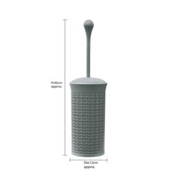 JVL Loop Toilet Brush & Round Plastic Bin in Grey - thumbnail 4