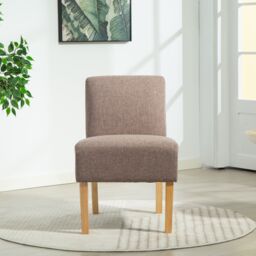 Artemis Home Selina Fabric Armless Accent in Dark Brown - thumbnail 1