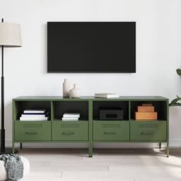 Berkfield Home TV Cabinets 2 pcs Olive Green 68x39x50.5 cm Steel