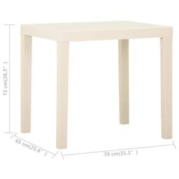 Berkfield Home Garden Table White 79x65x72 cm Plastic - Size: 79 x 65 x 72 cm - thumbnail 5