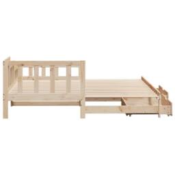 Berkfield Home Versatile Daybed with Trundle & Drawers without Mattress 90x190 in Natural - thumbnail 6