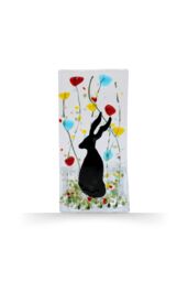 Sienna Glass Handmade Fused Glass - Tea Light Holder - Hare - Wildflower