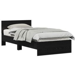 Berkfield Home Bed Frame Black Oak 90x190 cm Engineered Wood - thumbnail 3