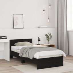 Berkfield Home Bed Frame Black Oak 90x190 cm Engineered Wood - thumbnail 5