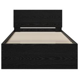 Berkfield Home Bed Frame Black Oak 90x190 cm Engineered Wood - thumbnail 6