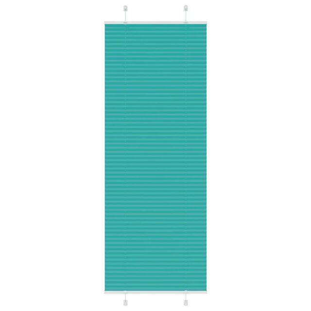 Berkfield Home Pleated Blind Petrol Green 70x200 cm Fabric Width 69.4 cm Polyester - image 1