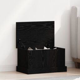 Berkfield Home Storage Box Black Oak 50x30x28 cm Engineered Wood - Size: 50 x 30 x 28 cm