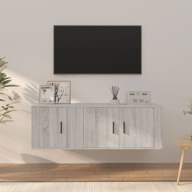Berkfield Home 2 Piece TV Cabinet Set Grey Sonoma Engineered Wood - image 1