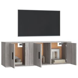 Berkfield Home 2 Piece TV Cabinet Set Grey Sonoma Engineered Wood - thumbnail 3