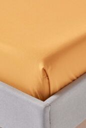 Homescapes Egyptian Cotton Flat Sheet 200 Thread Count in Mustard - Size: Single Flat - thumbnail 3