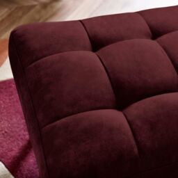 FurnitureboxUK Jade Velvet Chesterfield Footstool in Maroon - thumbnail 5