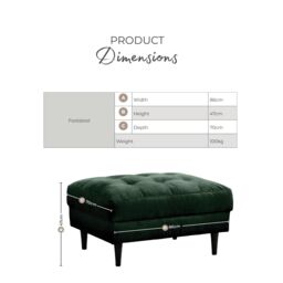 FurnitureboxUK Jade Velvet Chesterfield Footstool in Maroon - thumbnail 6