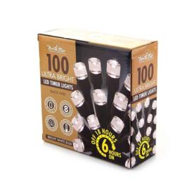 Voltico 100 LED Battery Operated Timer Lights Black Wire in Cool White - Size: 10m - thumbnail 6