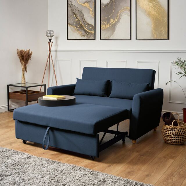 Bravich LTD Dahlia 2-Seater Pull Out Sofa Bed - Convertible Sleeper Sofa in Blue - Size: 2 Seater - image 1