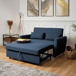 Bravich LTD Dahlia 2-Seater Pull Out Sofa Bed - Convertible Sleeper Sofa in Blue - Size: 2 Seater - thumbnail 1