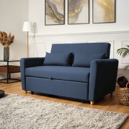 Bravich LTD Dahlia 2-Seater Pull Out Sofa Bed - Convertible Sleeper Sofa in Blue - Size: 2 Seater - thumbnail 2