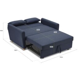 Bravich LTD Dahlia 2-Seater Pull Out Sofa Bed - Convertible Sleeper Sofa in Blue - Size: 2 Seater - thumbnail 5
