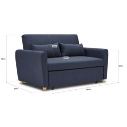 Bravich LTD Dahlia 2-Seater Pull Out Sofa Bed - Convertible Sleeper Sofa in Blue - Size: 2 Seater - thumbnail 7