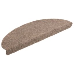 Berkfield Home Self-adhesive Stair Mats 10 pcs Cream 65x21x4 cm Needle Punch - Size: Medium - thumbnail 3
