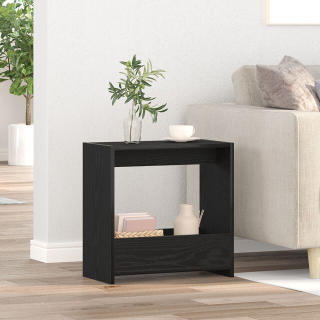 Berkfield Home Side Table Black Oak 50x26x50 cm Engineered Wood - Size: 50 x 26 x 50 cm - image 1