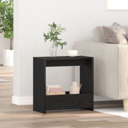 Berkfield Home Side Table Black Oak 50x26x50 cm Engineered Wood - Size: 50 x 26 x 50 cm - thumbnail 1