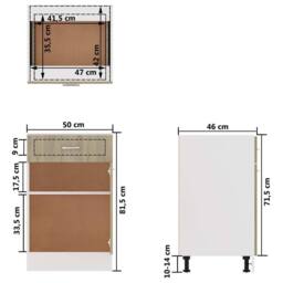 Berkfield Home Durable Drawer Bottom Cabinet Sonoma Oak 50x46x81.5 cm Engineered Wood in Natural - thumbnail 9