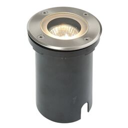Netlighting Pillar 1 Light Outdoor Recessed Light Marine Grade Brushed Stainless Steel Glass IP65 GU10 in Grey - thumbnail 2