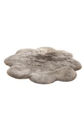 Living and Home 90CM Soft Fluffy Rug Grey Faux Sheepskin Fur Rug Shaggy Couch Mat for Bedroom Living Room - Size: 90 cm diameter - thumbnail 4