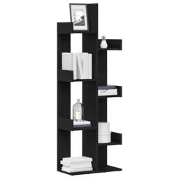 Berkfield Home Black Oak Bookshelf - 48x25.5x140 cm, Made from Engineered Wood - Size: 48x25.5x140 cm - thumbnail 3
