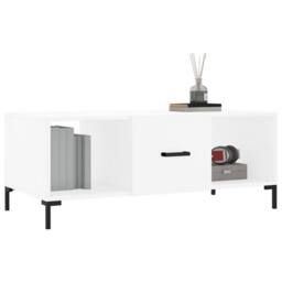 Berkfield Home Coffee Table White 102x50x40 cm Engineered Wood - Size: 102 x 50 x 40 cm - thumbnail 3