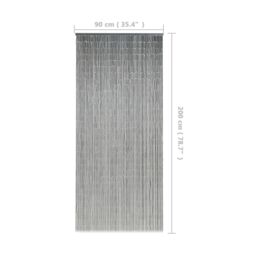 Berkfield Home Insect Door Curtain Bamboo 90x200 cm in Grey - thumbnail 6