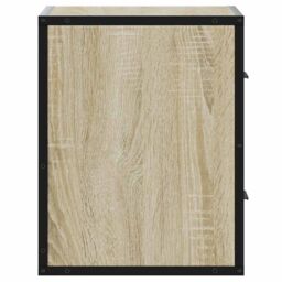 Berkfield Home Wall-mounted Bedside Cabinet Sonoma Oak 40x31x39.5 cm in Brown - thumbnail 6