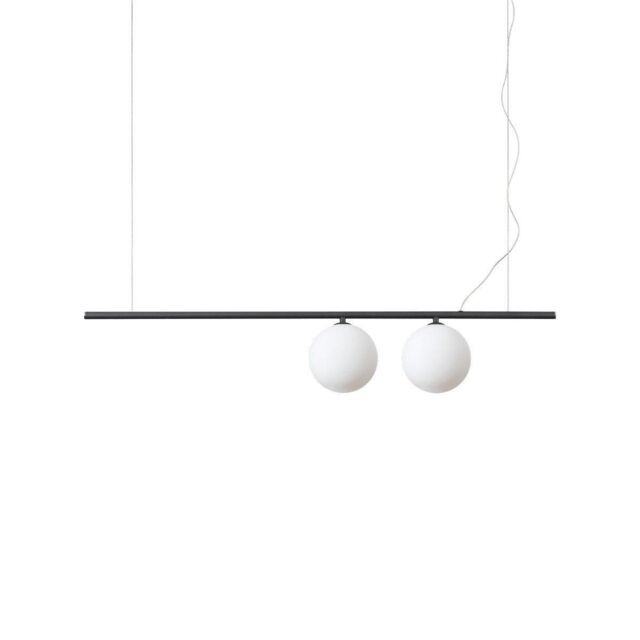 Netlighting PERLINE 2 Light Bar Pendant Ceiling Light Black
