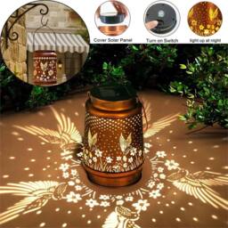 SPETLEK 1pc Metal Solar Lantern Hanging Light with LED for Outdoor in Brown - thumbnail 5