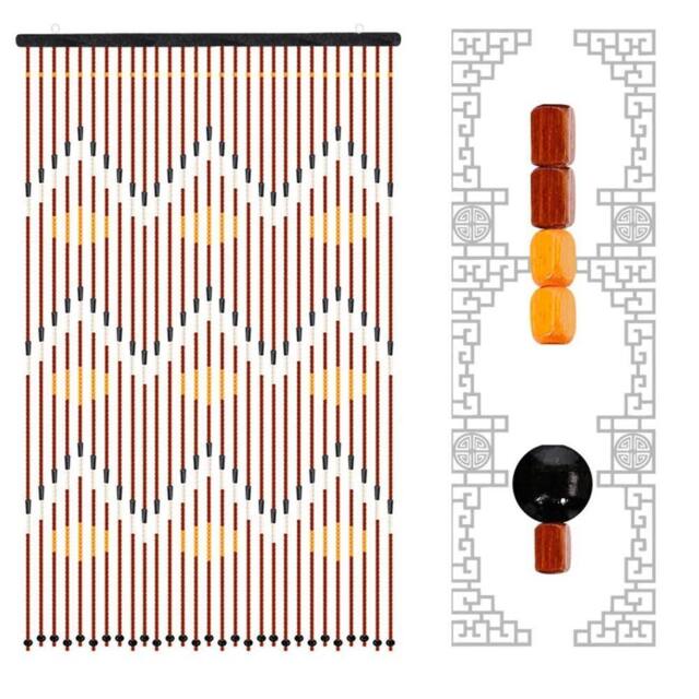 SPETLEK Bamboo Wooden Beads Beaded Door Curtain Room - Size: 1 - image 1