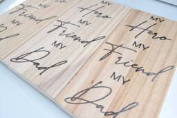 Amaya Rose Ltd My Hero My Friend My Dad Solid Wood Plaque Rustic Shelf Decor in Beige - thumbnail 6