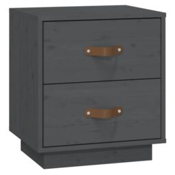 Berkfield Home Bedside Cabinets 2 pcs Grey 40x34x45 cm Solid Wood Pine - Size: 40 x 34 x 45 cm - thumbnail 6
