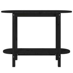 Berkfield Home Beautiful Console Table Black 110x40x80 cm Solid Wood Pine - Size: 110 x 40 x 80 cm - thumbnail 5