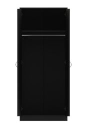 FWStyle 2 Door Mirrored High Gloss Black Double Wardrobe - thumbnail 5
