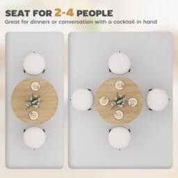 Kelvenix 80cm Round Dining Table with Cross Steel Legs in Brown - Size: 0.6m2 - thumbnail 3