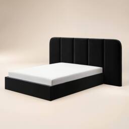 Solace+Co Sienna Hotel Ottoman Bed Black Velvet - Size: Double - thumbnail 5