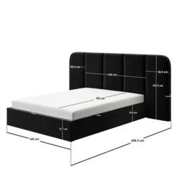 Solace+Co Sienna Hotel Ottoman Bed Black Velvet - Size: Double - thumbnail 7