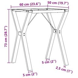 Berkfield Home Durable Dining Table Legs Y-Frame 60x50x73 cm Steel in Black - Size: 60 x 50 x 73 cm - thumbnail 9