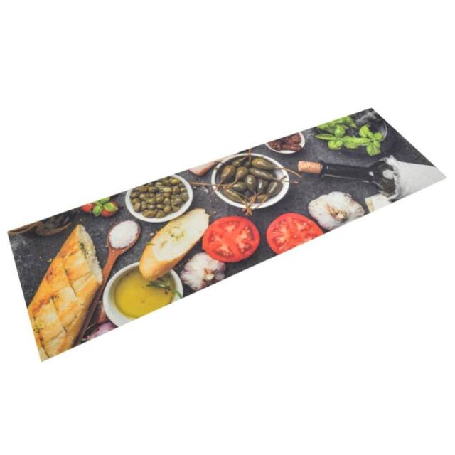 Berkfield Home Kitchen Rug Washable Wine & Dinner 45x150 cm Velvet - image 1