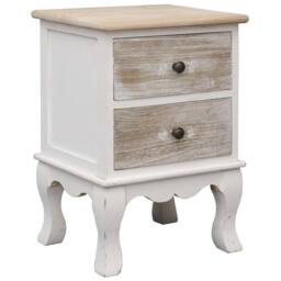 Berkfield Home Bedside Cabinets 2 pcs 35x30x50 cm Paulownia Wood in White - Size: 35 x 30 x 50 cm - thumbnail 1